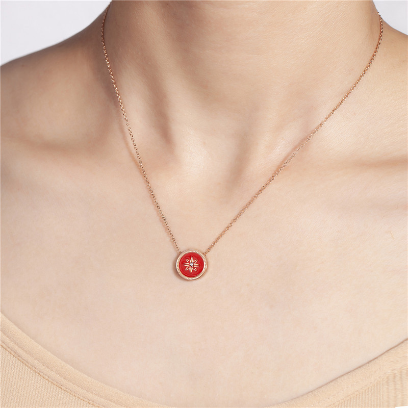 New Personality Red Round Card Necklace Star Pattern Jewelry Choker Necklace for Women Kids Birthday Wedding Jewelry Gift
New Personality Red Round Card Necklace Star Pattern Jewelry Choker Necklace for Women Kids Birthday Wedding Jewelry Gift