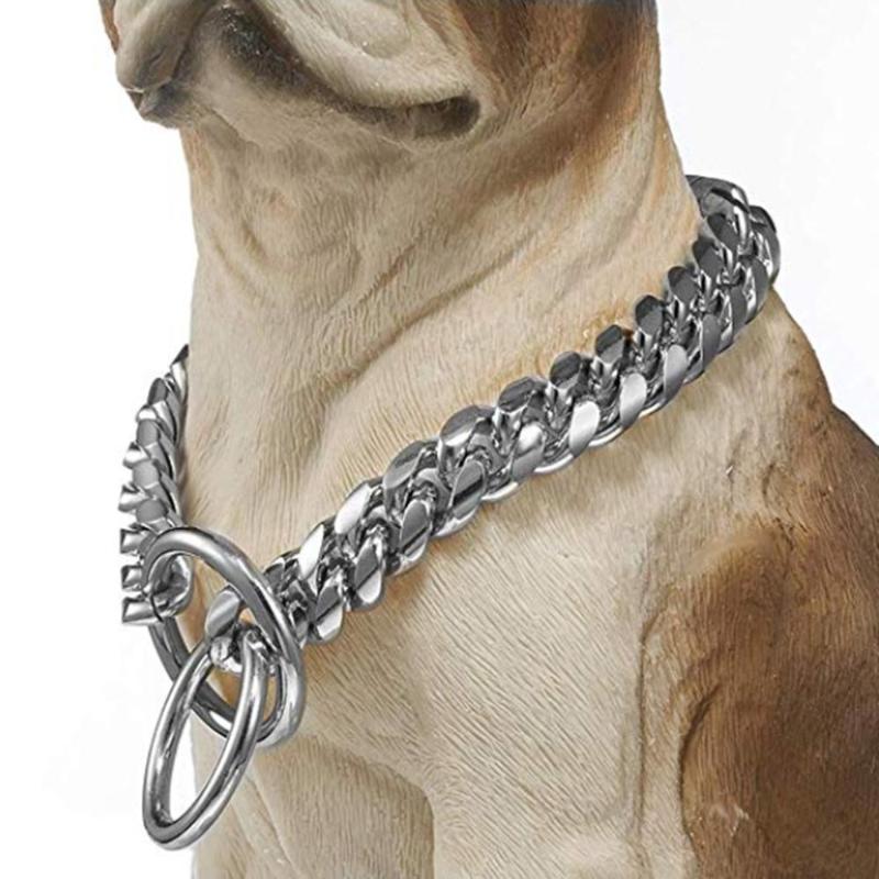 Heavy 16mm Dog Pet Choker Silver Color Miami Cuban Curb Link Stainless Steel Curb Cuban Chain Collar for Dogs Training Daily Use
Heavy 16mm Dog Pet Choker Silver Color Miami Cuban Curb Link Stainless Steel Curb Cuban Chain Collar for Dogs Training Daily Use