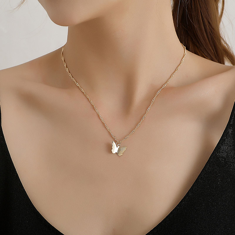 Simple Temperament Cute Alloy Butterfly Pendant Necklace for Women Twisted Chains Geometric Clavicle Necklace Jewelry Kolye
Simple Temperament Cute Alloy Butterfly Pendant Necklace for Women Twisted Chains Geometric Clavicle Necklace Jewelry Kolye