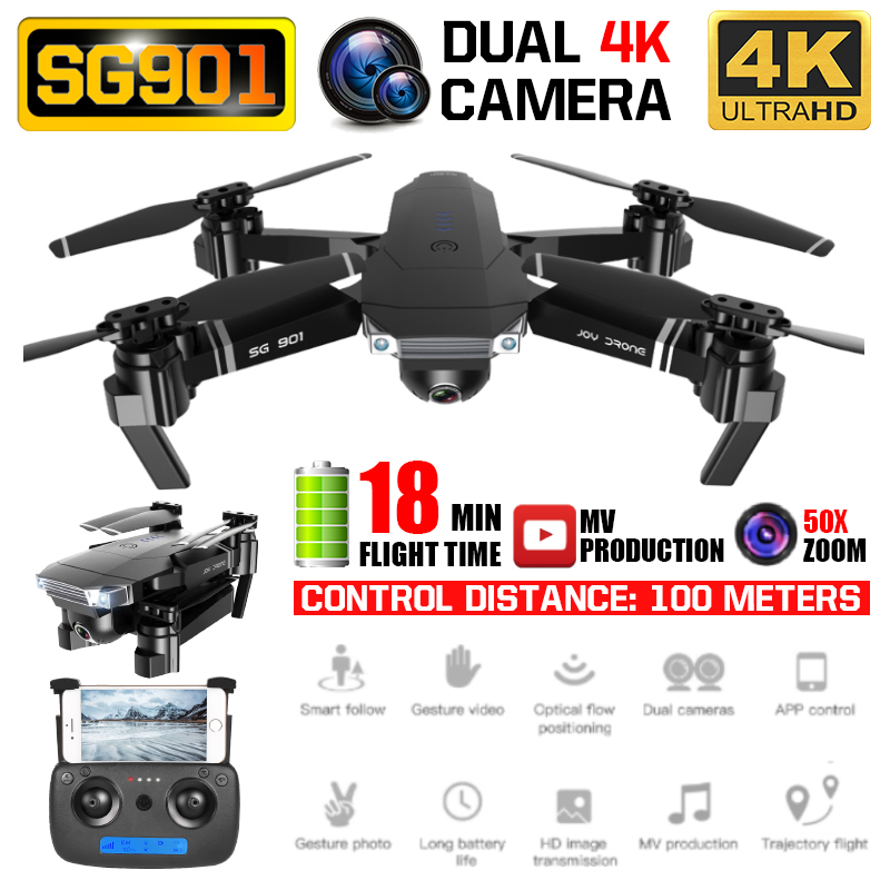 RC Quadcopter SG901 Drone 4K HD ESC 50X Zoom Dual Camera Optical Flow WIFI FPV Foldable Selfie Drones Professional Follow Me
RC Quadcopter SG901 Drone 4K HD ESC 50X Zoom Dual Camera Optical Flow WIFI FPV Foldable Selfie Drones Professional Follow Me