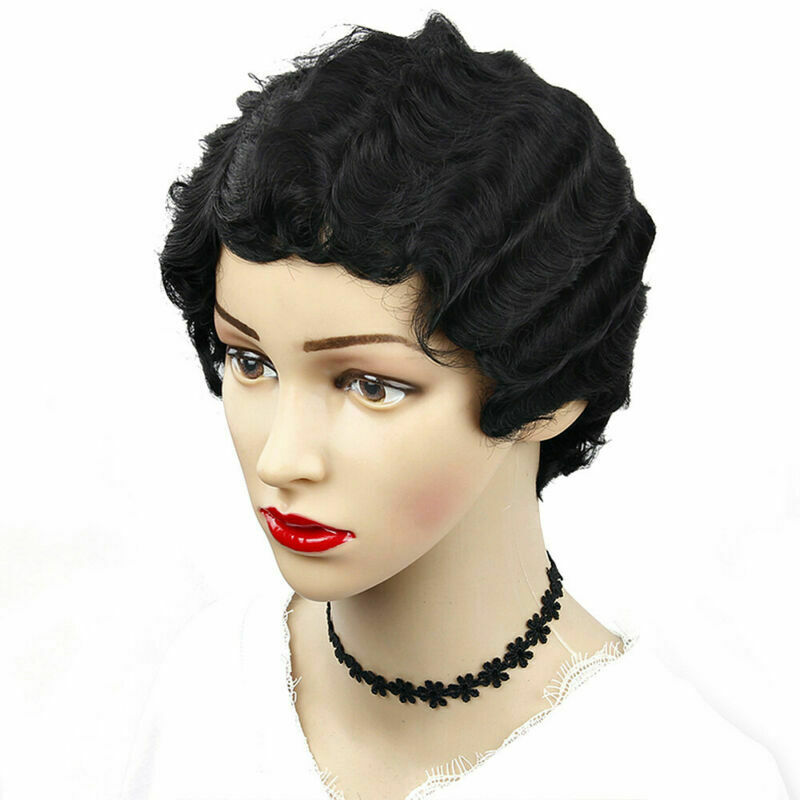 Fashion Short Black Afro Curly Hair Wig Pexie Cut Wave Wig For Black Women