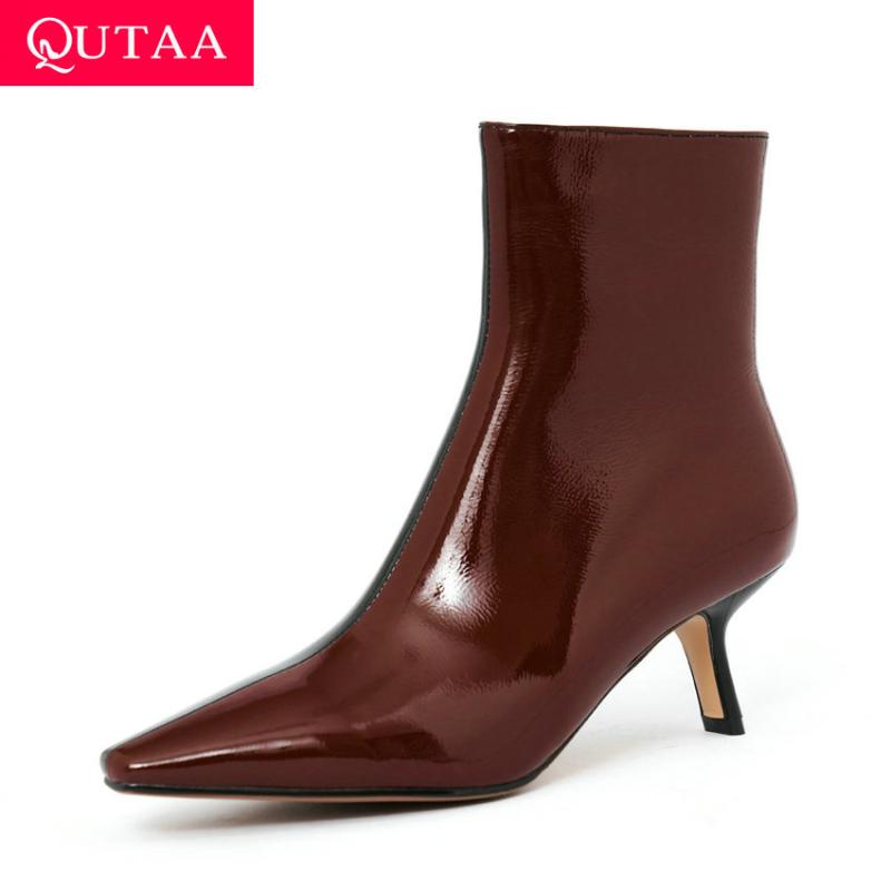 QUTAA 2021 Mixed Color PU Leather Ankle Boots Thin High Heel Zipper Women Shoes Fashion Pointed Toe Short Boots Big Size 34-43, Beige-red
QUTAA 2021 Mixed Color PU Leather Ankle Boots Thin High Heel Zipper Women Shoes Fashion Pointed Toe Short Boots Big Size 34-43, Beige-red