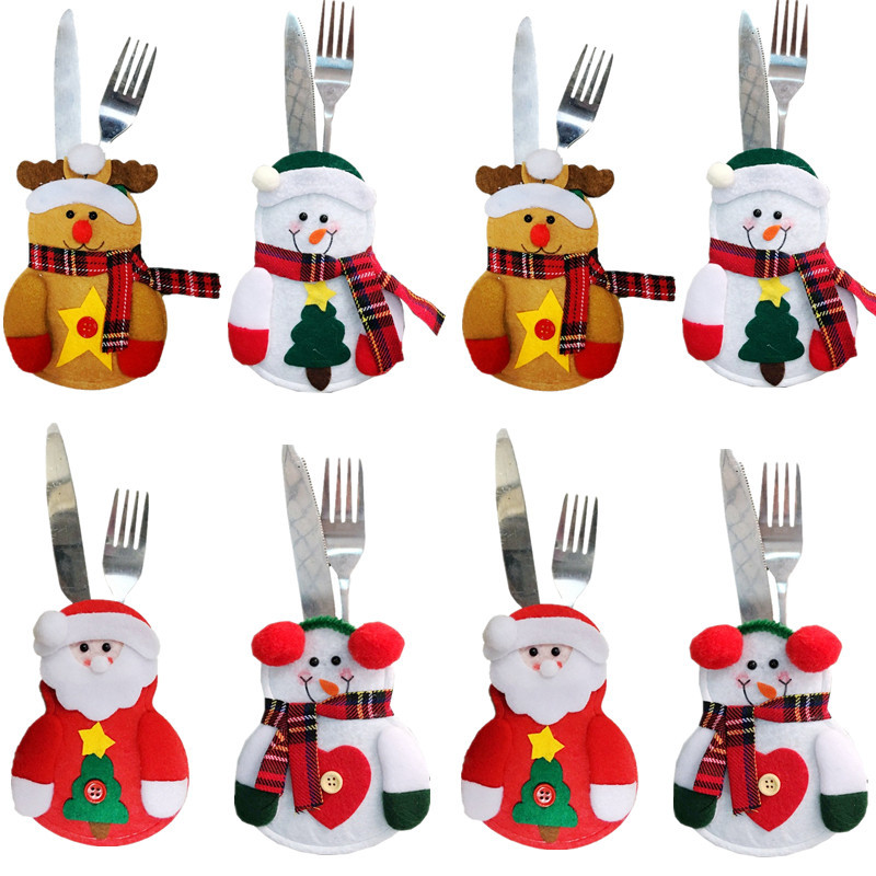 Christmas Decorations Snowman Kitchen Tableware Holder Bag Dinner Cutlery Bag Party Gift Xmas Ornament for Home Table
Christmas Decorations Snowman Kitchen Tableware Holder Bag Dinner Cutlery Bag Party Gift Xmas Ornament for Home Table