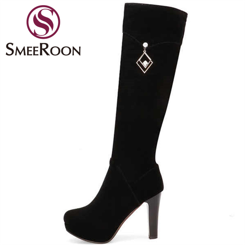 Smeeroon plus size 34-43 New knee high boots round toe ultra high heels autumn winter boots female black platform knee
Smeeroon plus size 34-43 New knee high boots round toe ultra high heels autumn winter boots female black platform knee