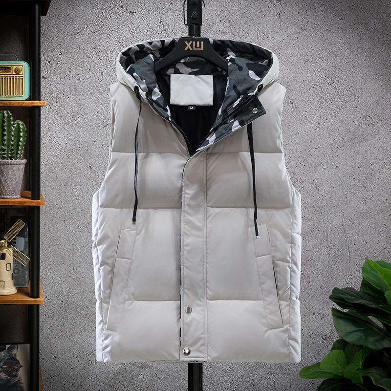 2021 Men's Autumn Winter Cotton-Padded Hood Vest Waistcoat Fashion Camouflage Thick Warm Sleeveless Winter Jacket Zipper Coat, Beige
2021 Men's Autumn Winter Cotton-Padded Hood Vest Waistcoat Fashion Camouflage Thick Warm Sleeveless Winter Jacket Zipper Coat, Beige