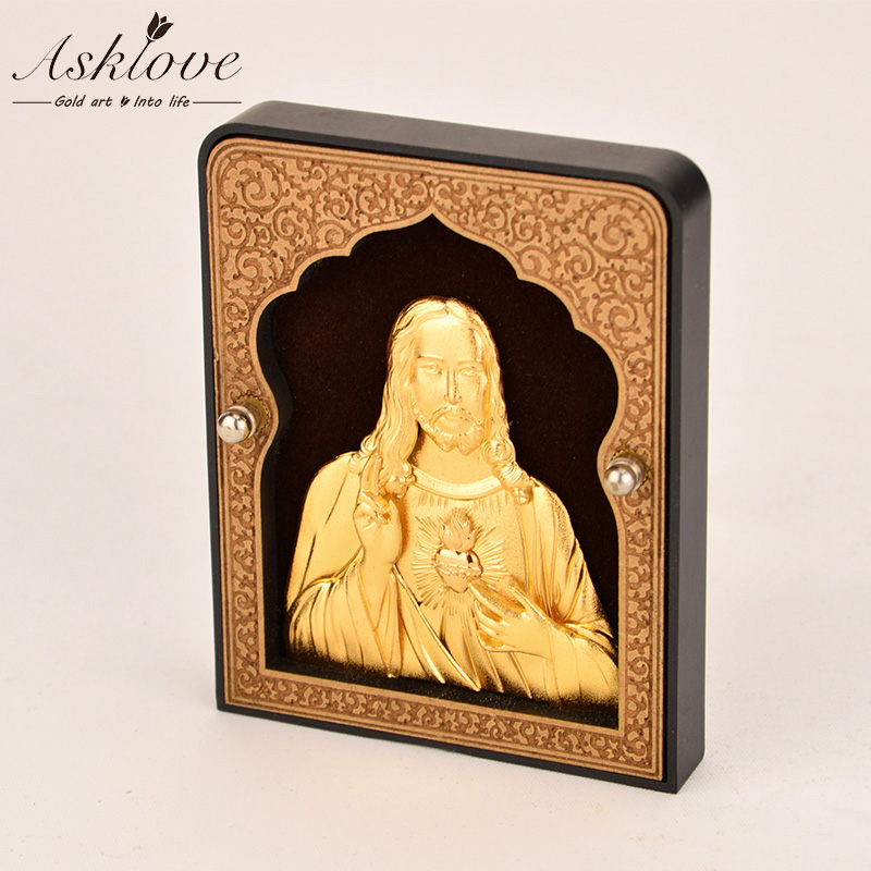 3D Jesus ornament Gold foil Gift Office Table Crafts Car Ornaments Jesus Mini Framed painting Catholic Souvenirs of Series
3D Jesus ornament Gold foil Gift Office Table Crafts Car Ornaments Jesus Mini Framed painting Catholic Souvenirs of Series