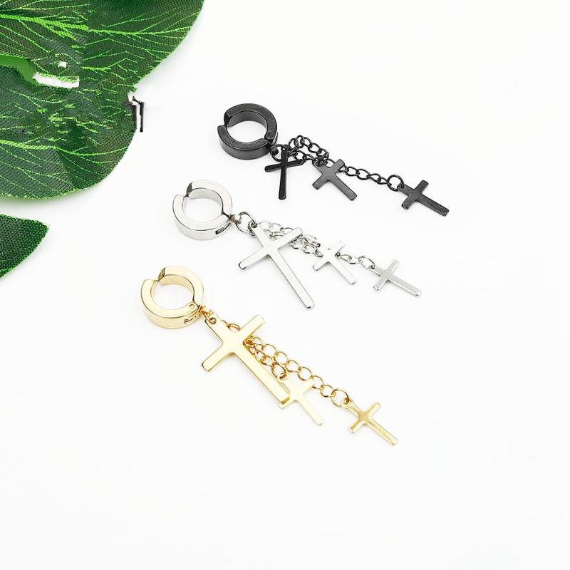 Fashion Women Men Cross Pendientes Color Black STitanium Steel Jesus Long Cross Charm Hoop Huggie Ear Clip Earrings Jewelry
Fashion Women Men Cross Pendientes Color Black STitanium Steel Jesus Long Cross Charm Hoop Huggie Ear Clip Earrings Jewelry