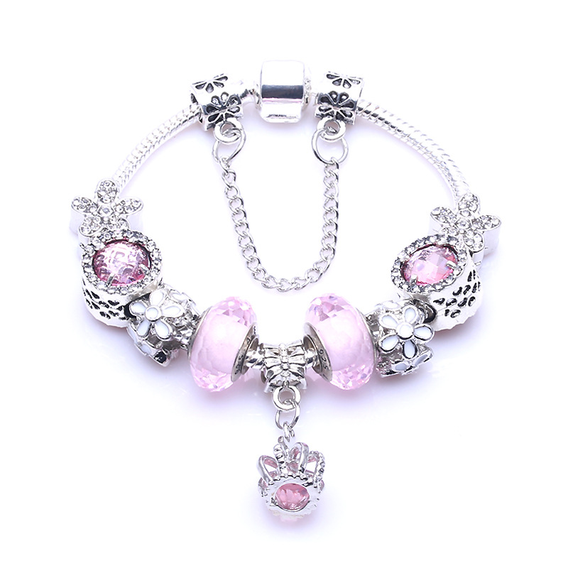 DIY pink Charm Bead 3mm snake bone Bracelet suitable for Pandora Style crown pendant women's bracelet jewelry
DIY pink Charm Bead 3mm snake bone Bracelet suitable for Pandora Style crown pendant women's bracelet jewelry