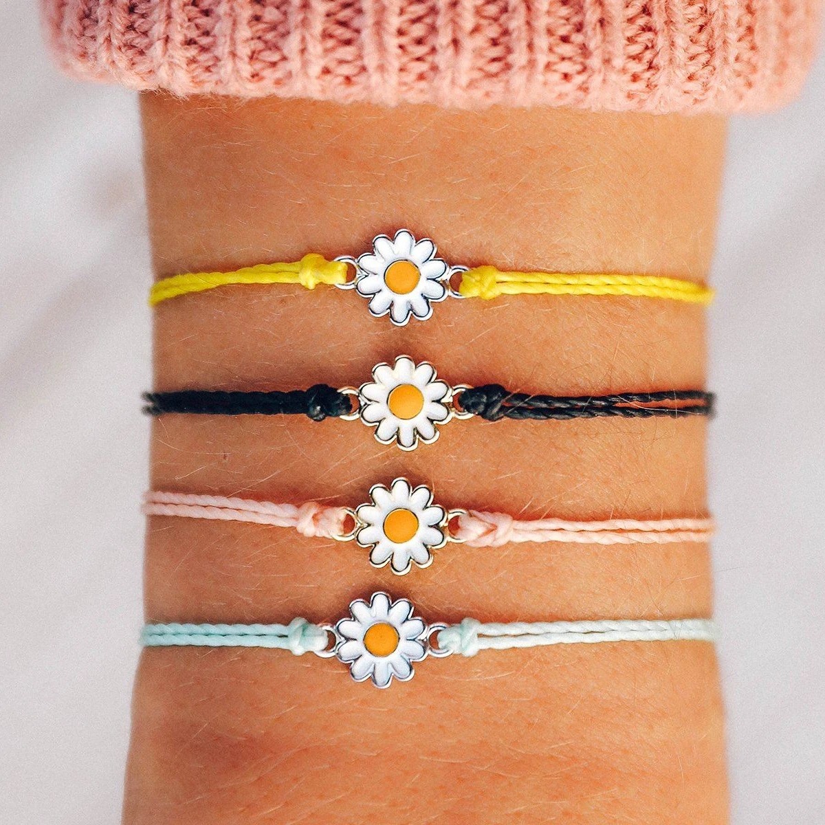 Sunflower Bracelet Beach Jewelry Rope Adjustable Sun flower Bracelets Sunflower Anklet hand-woven candy color rope sunflowes bracelet, Golden;silver
Sunflower Bracelet Beach Jewelry Rope Adjustable Sun flower Bracelets Sunflower Anklet hand-woven candy color rope sunflowes bracelet, Golden;silver