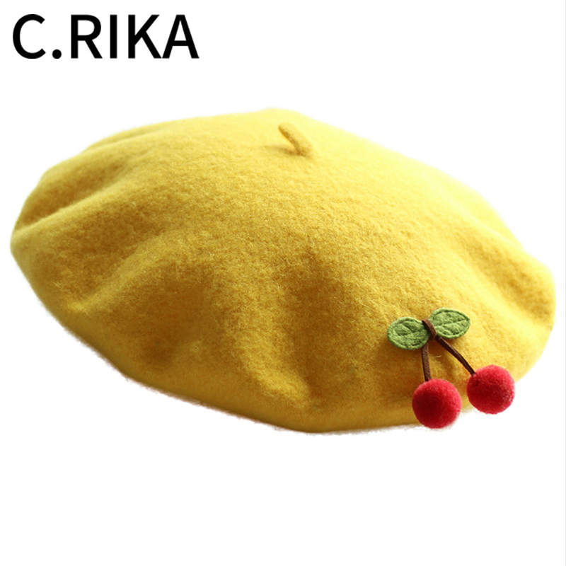 Autumn Winter 100% Wool Berets French Hat Cherry Beret Women Girls Cute Handmade Painter Hat Outdoor Warm Cap Children Beret, Black
Autumn Winter 100% Wool Berets French Hat Cherry Beret Women Girls Cute Handmade Painter Hat Outdoor Warm Cap Children Beret, Black