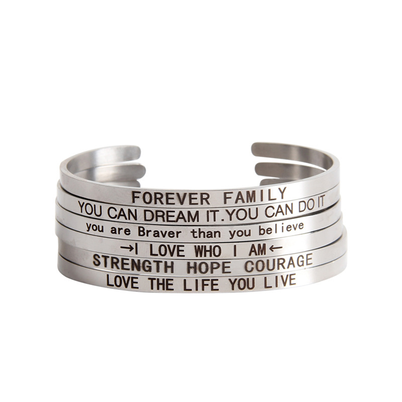 10pcs/lot mixed style inspirational bangle silver color Positive quotes Engraved Skinny hand Cuff Stacking Stamped Bangle BG0049
10pcs/lot mixed style inspirational bangle silver color Positive quotes Engraved Skinny hand Cuff Stacking Stamped Bangle BG0049