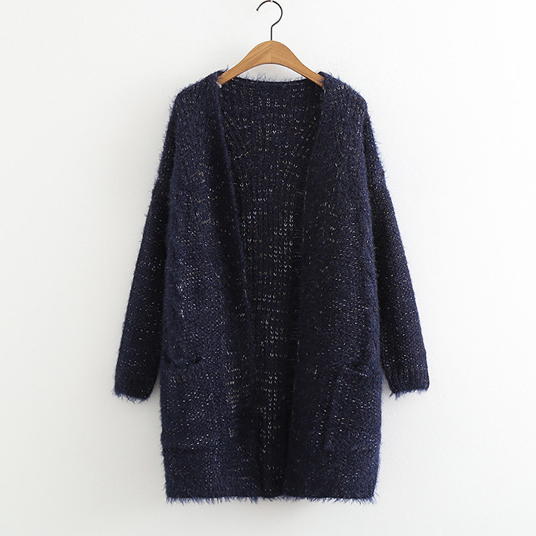 New Style for Autumn and Winter Knitted Cardigan Warm Thick Furry Variegated Sweater Cardigan women sweater cardigan 201221