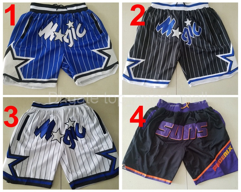 Team Basketball Just Don Short Sport Shorts Pants With Pocket Zipper Sweatpants Blue White Black Purple Team Men Stitched Size S-XXXL Jersey