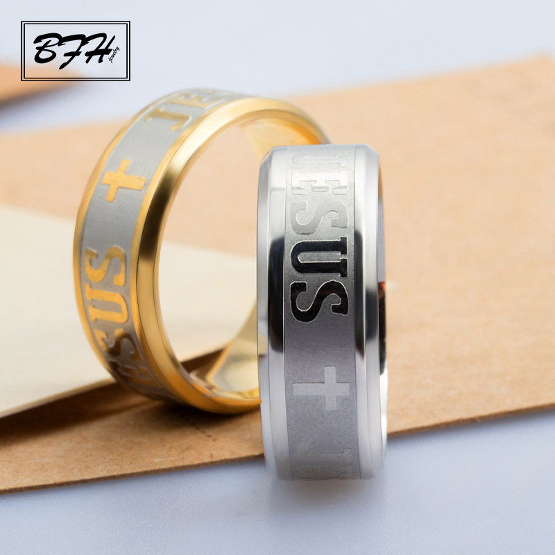 BFH New Fashion Euramerican Gold Finger Rings for Women Men Jesus Cross Stainless Steel Black Glow Silver Colour Ring Jewelry
BFH New Fashion Euramerican Gold Finger Rings for Women Men Jesus Cross Stainless Steel Black Glow Silver Colour Ring Jewelry