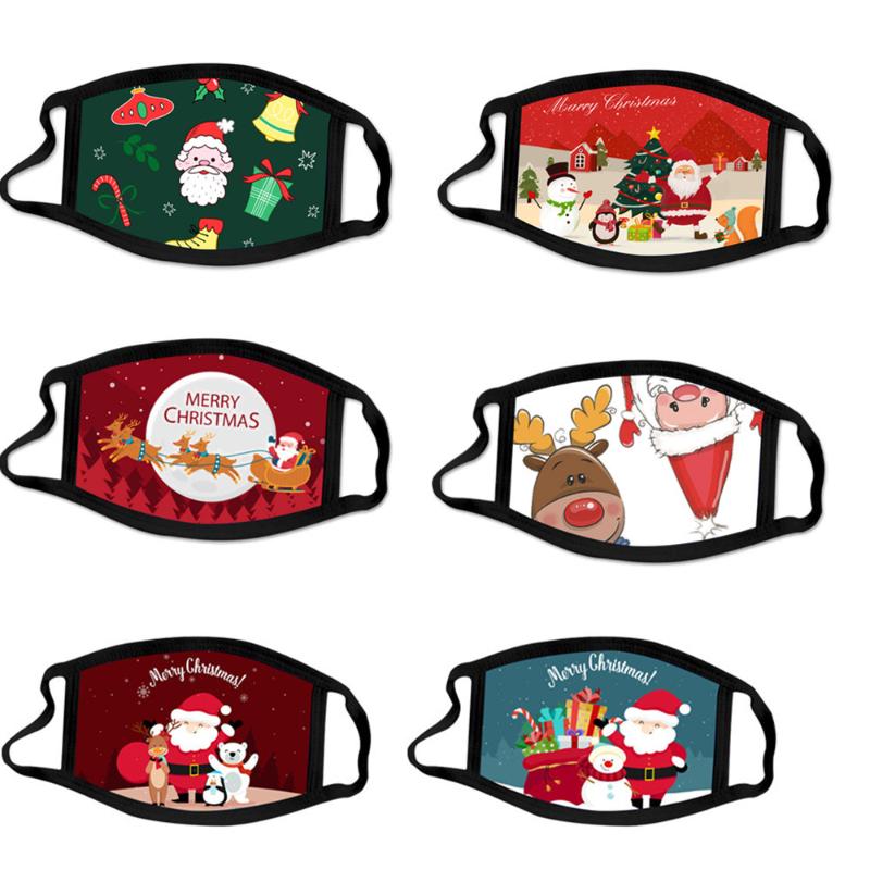 Christmas Gift Adults Washable Prints Mask Christmas Decorations For Home Xmas Outdoor Festival Decor Navidad Noel New Year 2021