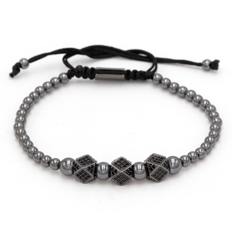 Ainofo Design Hip Hop Gold Men Bracelets Round Beads Micro Pave Black CZ Beads Cube Dice Macrame Braided Charm Bracelets
Ainofo Design Hip Hop Gold Men Bracelets Round Beads Micro Pave Black CZ Beads Cube Dice Macrame Braided Charm Bracelets