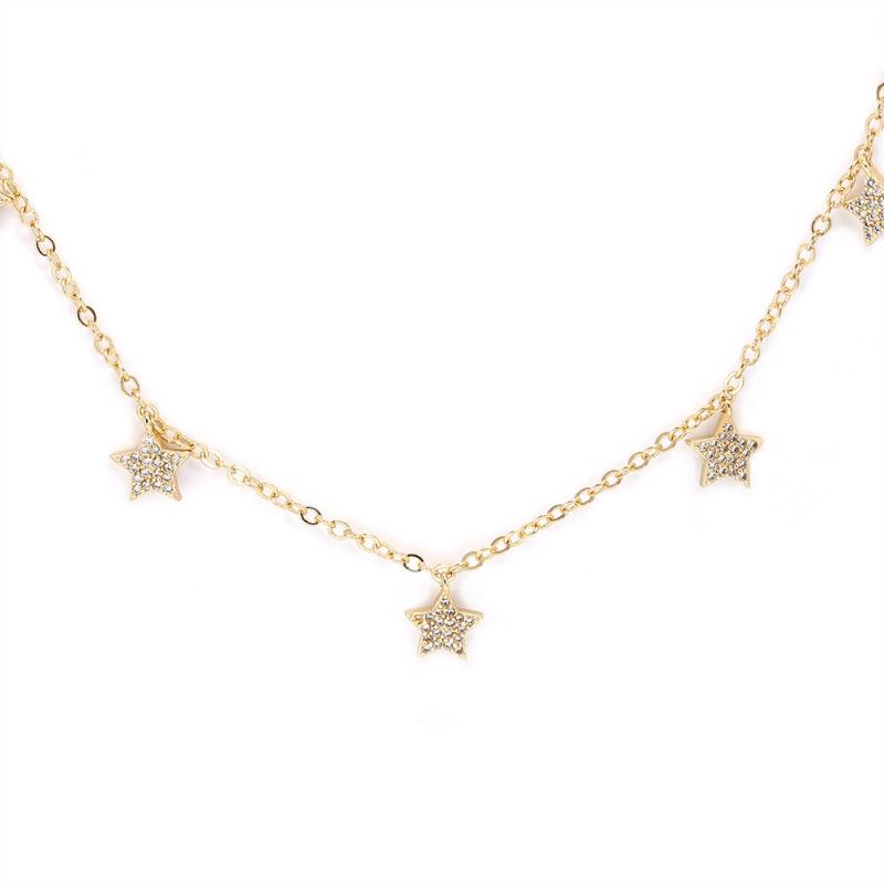 New fashion Gold Color 5 Star Pendant Necklace High Quality Cubic Zircon Crystal Chore stars Necklace For Women Jewelry 2020
New fashion Gold Color 5 Star Pendant Necklace High Quality Cubic Zircon Crystal Chore stars Necklace For Women Jewelry 2020