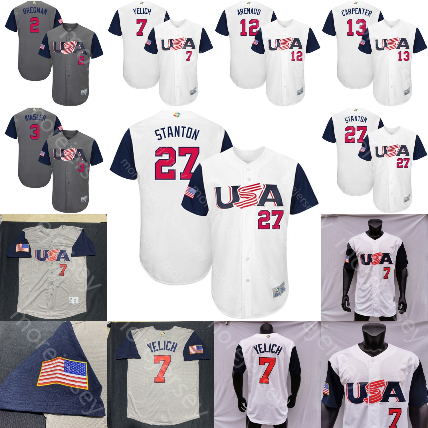 2017 World Baseball Classic Jersey USA Team Archer Cecil Clippard Fulmer Givens Luke Gregerson J. A. Happ Jones Jake McGee Pat Neshek Smyly, Women white
2017 World Baseball Classic Jersey USA Team Archer Cecil Clippard Fulmer Givens Luke Gregerson J. A. Happ Jones Jake McGee Pat Neshek Smyly, Women white