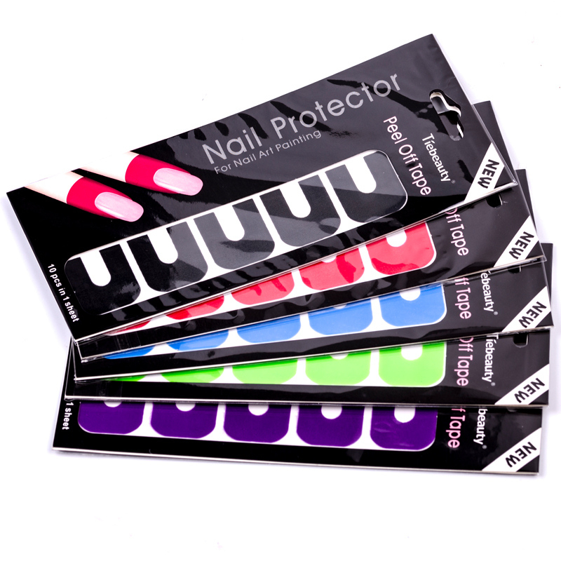 U Shape Nail Polish Protector UV Gel Stickers Manicure Tools Anti-Overflow Nail Sticker For Nail Art Painting Peel Off Tape Protector De Esmalte De Un