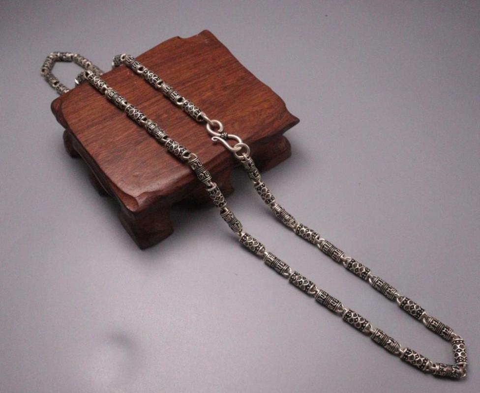 New Pure 925 Sterling Silver Necklace 5mm Six-word Mantra Their Ball Link Necklace 21.65"L 
New Pure 925 Sterling Silver Necklace 5mm Six-word Mantra Their Ball Link Necklace 21.65"L