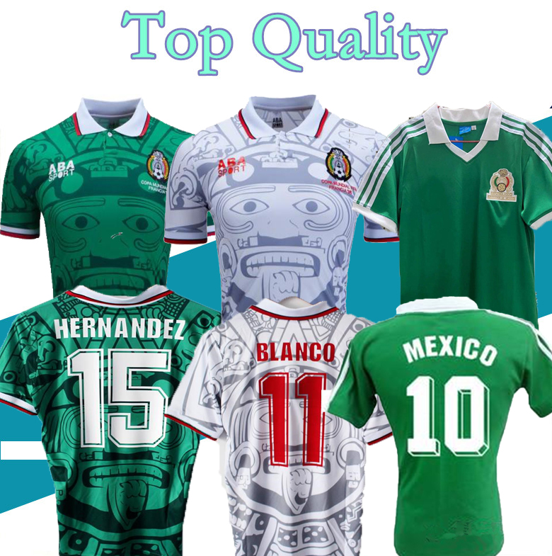 1998 Retro classic Mexico soccer jerseys HERNANDEZ CAMPOS BLANCO H.SANCHEZ 86 94 home away football shirt -2XL
1998 Retro classic Mexico soccer jerseys HERNANDEZ CAMPOS BLANCO H.SANCHEZ 86 94 home away football shirt -2XL