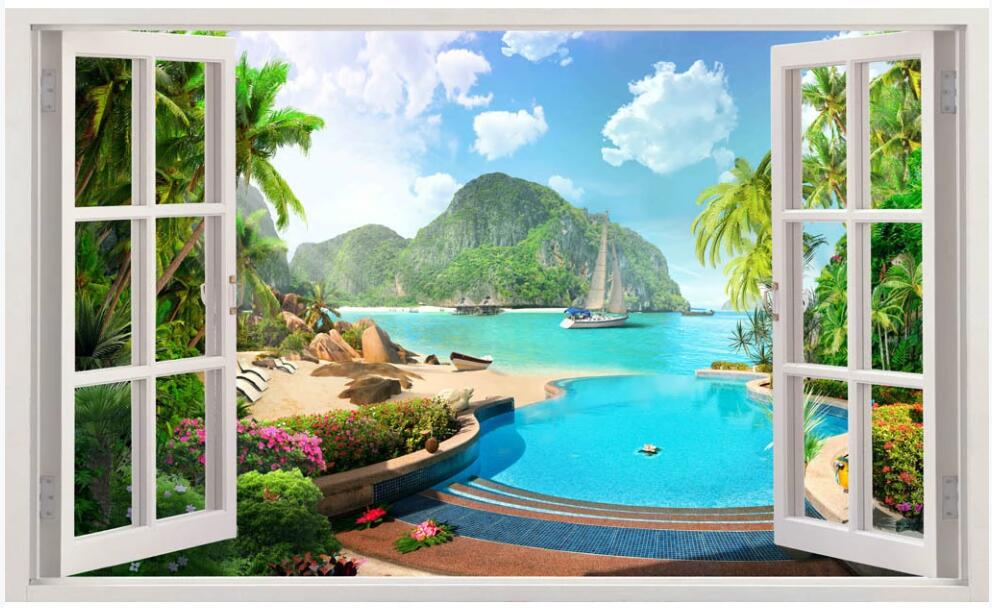3d photo wallpaper custom mural on the wall HD tropical sea view window scenery home decor wallpaper for walls 3 d in the living room, Non-woven wallpaper
3d photo wallpaper custom mural on the wall HD tropical sea view window scenery home decor wallpaper for walls 3 d in the living room, Non-woven wallpaper