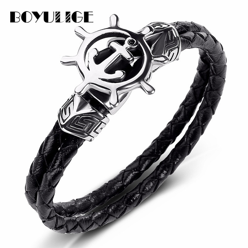 BOYULIGE New Genuine Multi-layer Leather Bracelet Men Anchor Rudder Stainless Steel Bracelets For Women Easy Hook Navy Nautical
BOYULIGE New Genuine Multi-layer Leather Bracelet Men Anchor Rudder Stainless Steel Bracelets For Women Easy Hook Navy Nautical