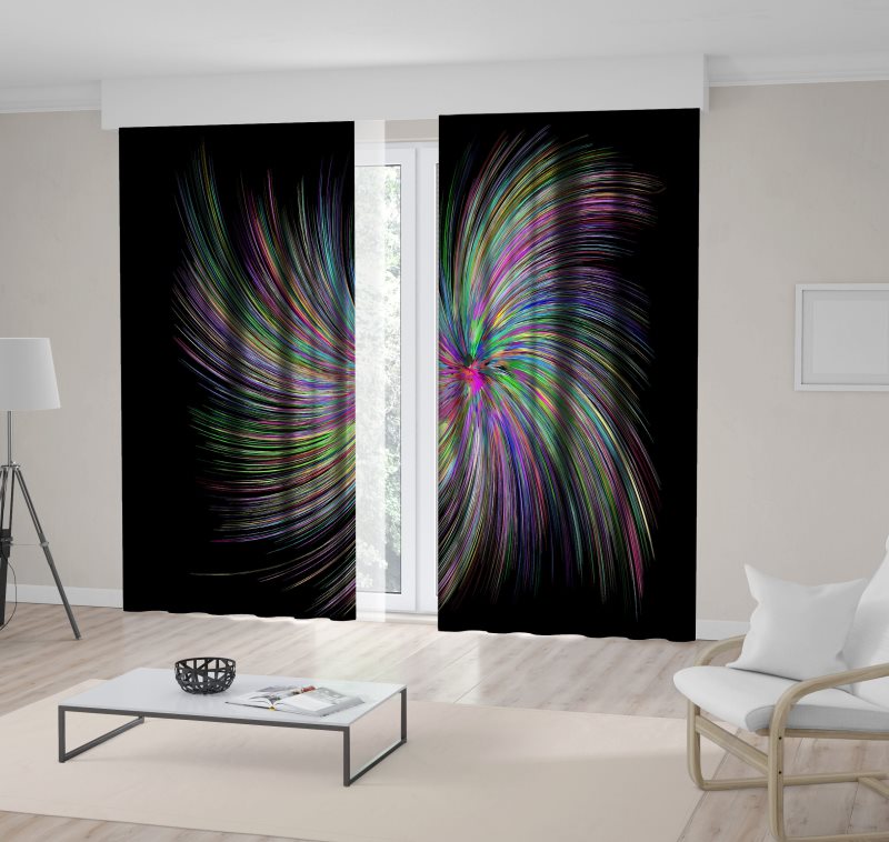 Curtain Colorful Stripes in Spiral Shape Dark Background Rainbow Colors Decorating Artwork Green Pink Blue, As pic
Curtain Colorful Stripes in Spiral Shape Dark Background Rainbow Colors Decorating Artwork Green Pink Blue, As pic