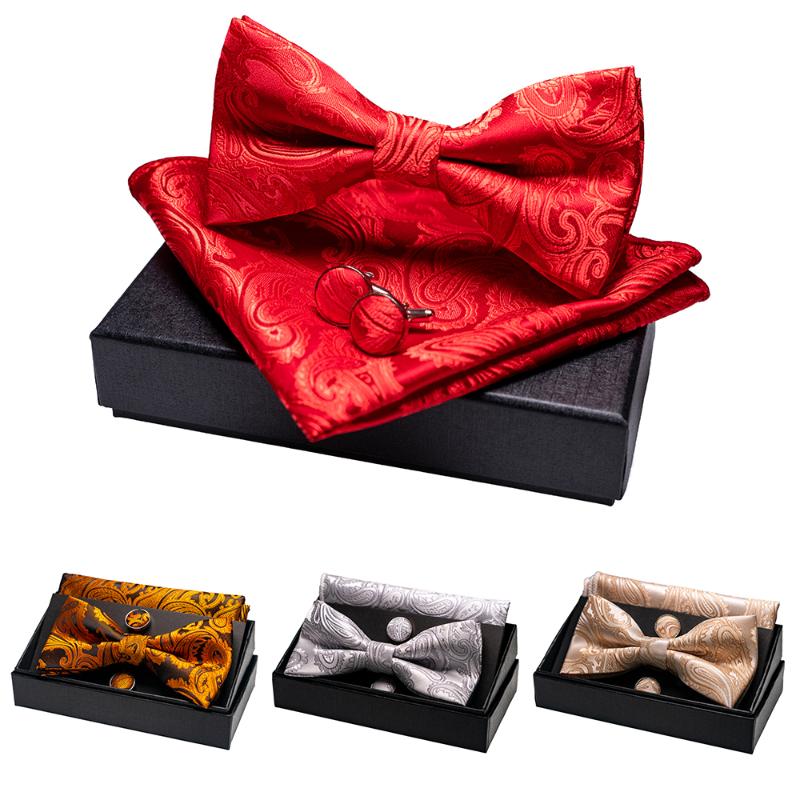 KAMBERFT Paisley Floral Mens Bow Tie 100%Silk Woven Butterfly BowTie Pocket Square Handkerchief Hanky Cufflinks Suit Set
KAMBERFT Paisley Floral Mens Bow Tie 100%Silk Woven Butterfly BowTie Pocket Square Handkerchief Hanky Cufflinks Suit Set