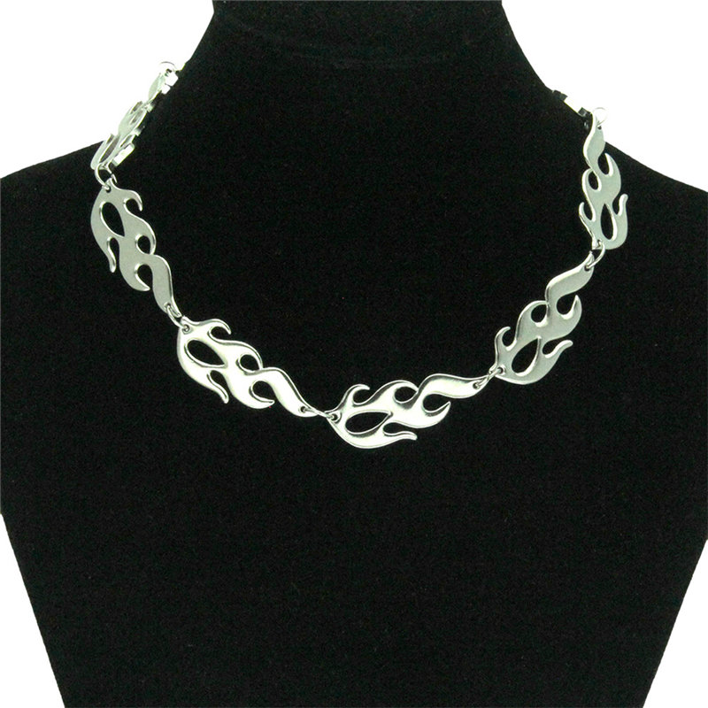 Hip Hop Streetwear Flame Women Unisex Necklace Punk Accessory Rock Chain Stainless Steel Men Choker Necklaces Jewelry
Hip Hop Streetwear Flame Women Unisex Necklace Punk Accessory Rock Chain Stainless Steel Men Choker Necklaces Jewelry