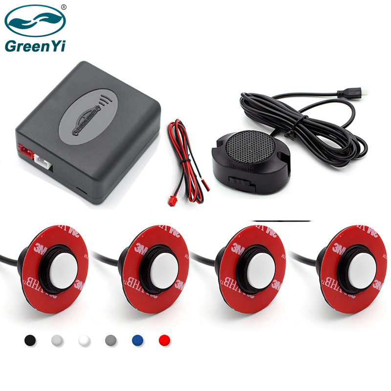 

GreenYi 6 Colors optional 4 sensors Car Parking Sensor Kit Reverse Backup Radar Sound Alarm Indicator Probe System DC 12V