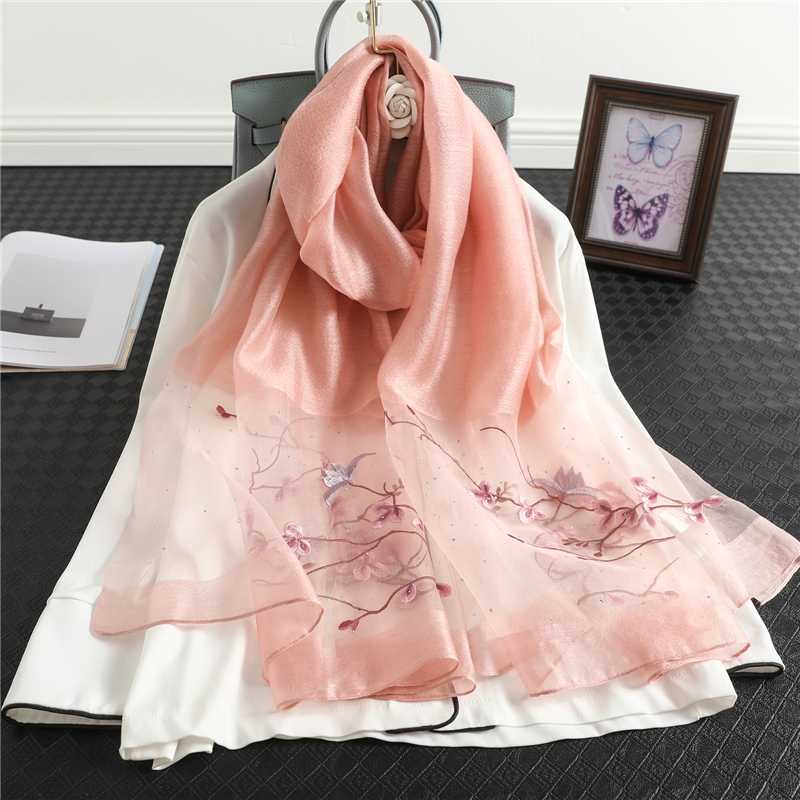 Scarves 2021 Real Silk And Wool Women Scarf Floral Embroidery Pure Foulard Lady Headband Shawl Wraps Bandana
Scarves 2021 Real Silk And Wool Women Scarf Floral Embroidery Pure Foulard Lady Headband Shawl Wraps Bandana
