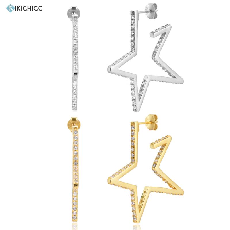 Kikichicc 925 Sterling Silver Big Gold Star Zircon Hoops Women Luxury Piercing Loops Circle Fashion Fine Jewelry Crystal Jewels
Kikichicc 925 Sterling Silver Big Gold Star Zircon Hoops Women Luxury Piercing Loops Circle Fashion Fine Jewelry Crystal Jewels