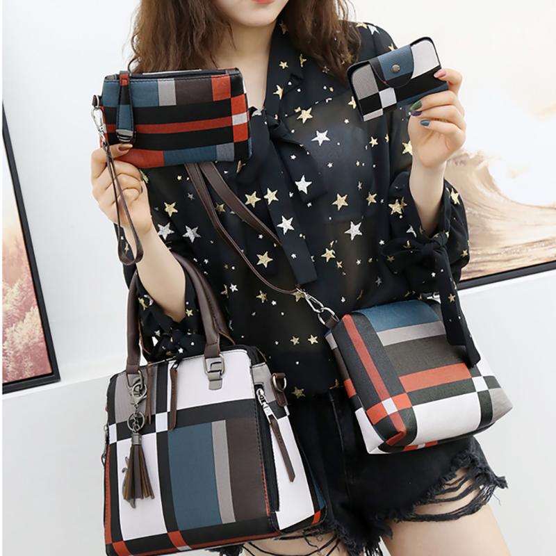 Handbags Fashion Composite Bag Shoulder Crossbody Handbag Phone Bag For Women Girls 4Pcs bags for women 2020 bolsa feminina, Blue
Handbags Fashion Composite Bag Shoulder Crossbody Handbag Phone Bag For Women Girls 4Pcs bags for women 2020 bolsa feminina, Blue