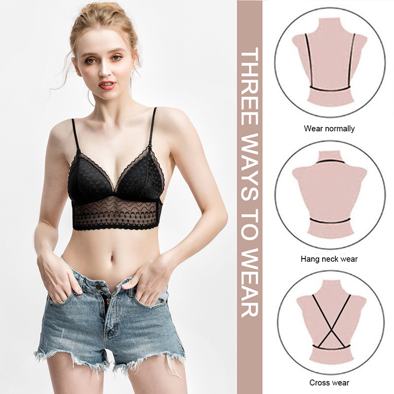 Fashion Sexy Low Back Bra Lace Bralette Backless Bra Thin Underwear Women Lingerie Sexy Tank Tops Sports Bras Sportswear, Black
Fashion Sexy Low Back Bra Lace Bralette Backless Bra Thin Underwear Women Lingerie Sexy Tank Tops Sports Bras Sportswear, Black