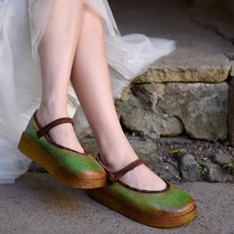Artmu Original Women Shoes Thick-soled Muffin Shoes Button Shallow Mouth Mary Jane Single Thick Heel Platform Green
Artmu Original Women Shoes Thick-soled Muffin Shoes Button Shallow Mouth Mary Jane Single Thick Heel Platform Green