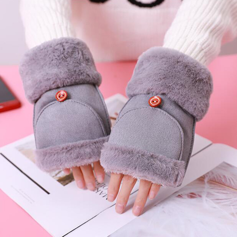 Gloves Women Winter Suede Hair Touch Screen Flap Gloves Half Finger Fingerless Plus Velvet Thicken Warm E53
Gloves Women Winter Suede Hair Touch Screen Flap Gloves Half Finger Fingerless Plus Velvet Thicken Warm E53