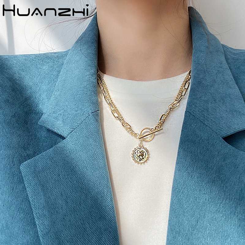 HUANZHI 2020 New Vintage Relief Portrait Double Chain Geometric Coin Pendant Metal Necklace for Women Men Jewelry Gifts
HUANZHI 2020 New Vintage Relief Portrait Double Chain Geometric Coin Pendant Metal Necklace for Women Men Jewelry Gifts