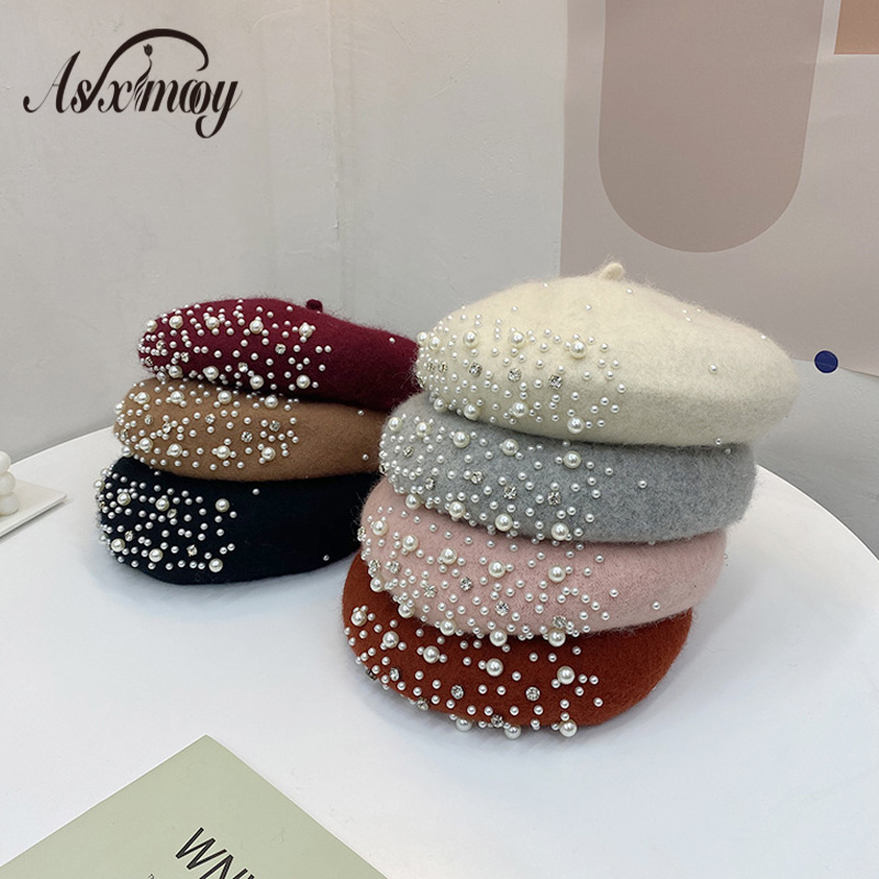 Berets Hat For Women Beading Artist Beanie Hat Elegant Warm Wool Vintage Beret Caps Female Autumn Winter Lady Bonnet Caps 2020, Beige
Berets Hat For Women Beading Artist Beanie Hat Elegant Warm Wool Vintage Beret Caps Female Autumn Winter Lady Bonnet Caps 2020, Beige
