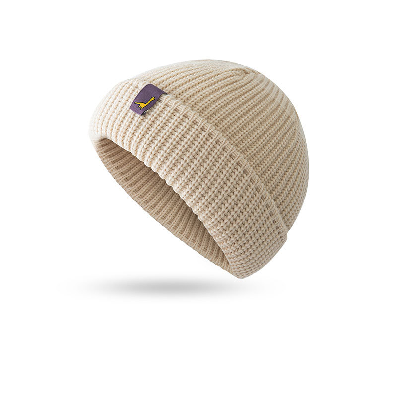 dinosaur Beanie Hat Ribbed Knitted Cuffed Winter Hat Warm Short Beanie Casual Solid Color Skullcap Baggy For Adult Men Beanie