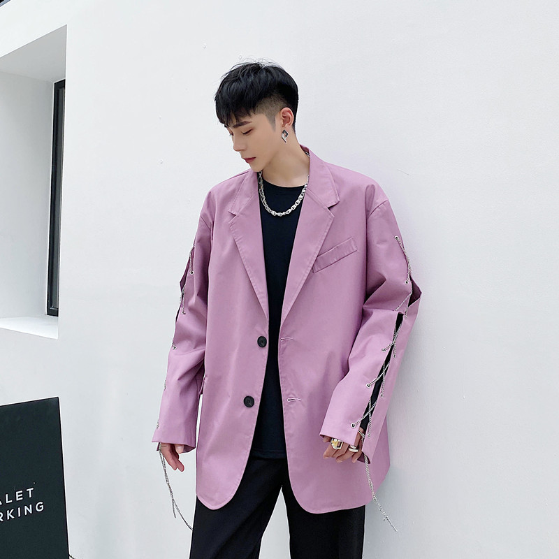Male Punk Gothic Loose Suit Coat Outerwear Stage Clothing Men Chain Streetwear Vintage Fashion Casual Suit Blazers Jacket, 668
Male Punk Gothic Loose Suit Coat Outerwear Stage Clothing Men Chain Streetwear Vintage Fashion Casual Suit Blazers Jacket, 668