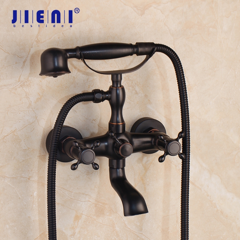 JIENI ORB Solid Brass Telephone Shape Bathroom Shower Faucet Black Wall Mounted Bathroom Bathtub Mix Tap Faucet
JIENI ORB Solid Brass Telephone Shape Bathroom Shower Faucet Black Wall Mounted Bathroom Bathtub Mix Tap Faucet