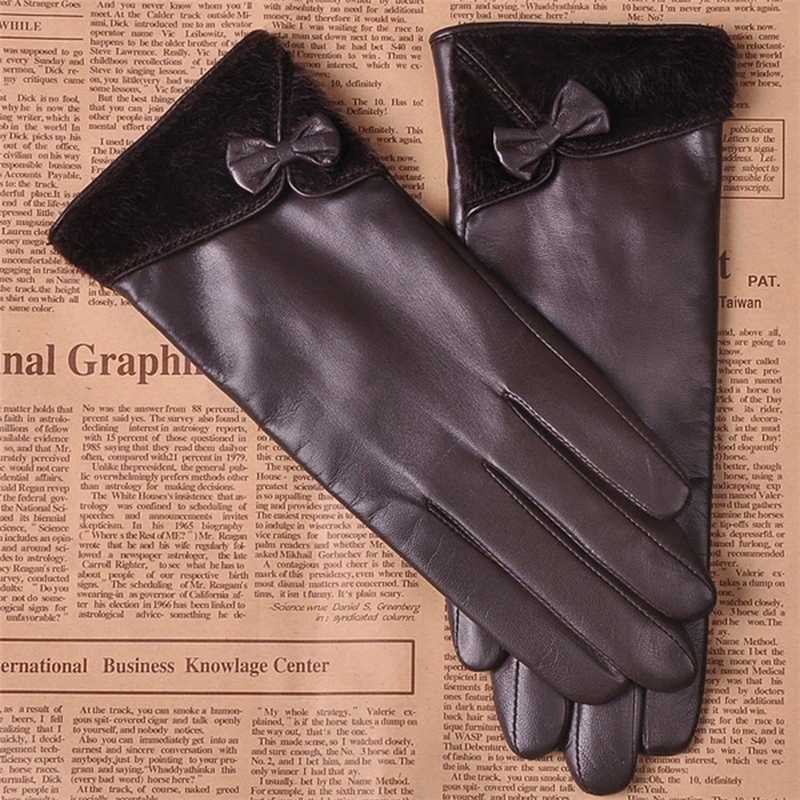Brand Genuine Leather Gloves Fashion Women Sheepskin Gloves Winter Plus Velvet Elegant Lady Finger Driving Glove L151NC
Brand Genuine Leather Gloves Fashion Women Sheepskin Gloves Winter Plus Velvet Elegant Lady Finger Driving Glove L151NC