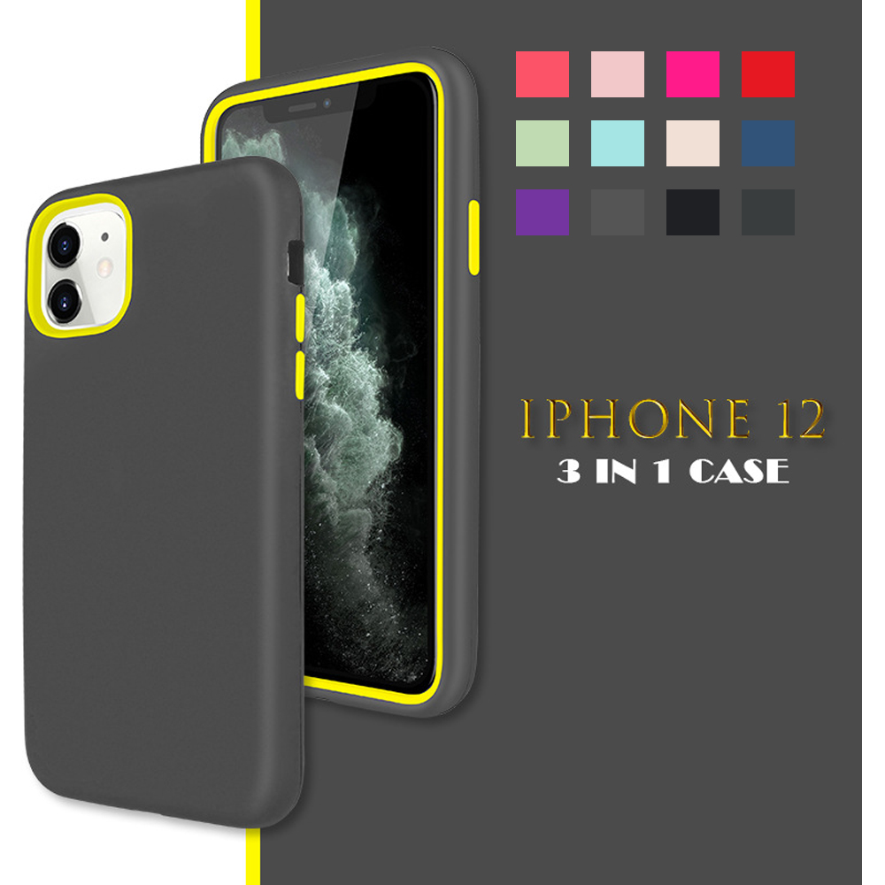 3 In 1 360º Impact Protection Silicone Phone Case Three Layers Shockproof Colorful TPU Phone Cover Case for iPhone 12 Pro Max
3 In 1 360º Impact Protection Silicone Phone Case Three Layers Shockproof Colorful TPU Phone Cover Case for iPhone 12 Pro Max