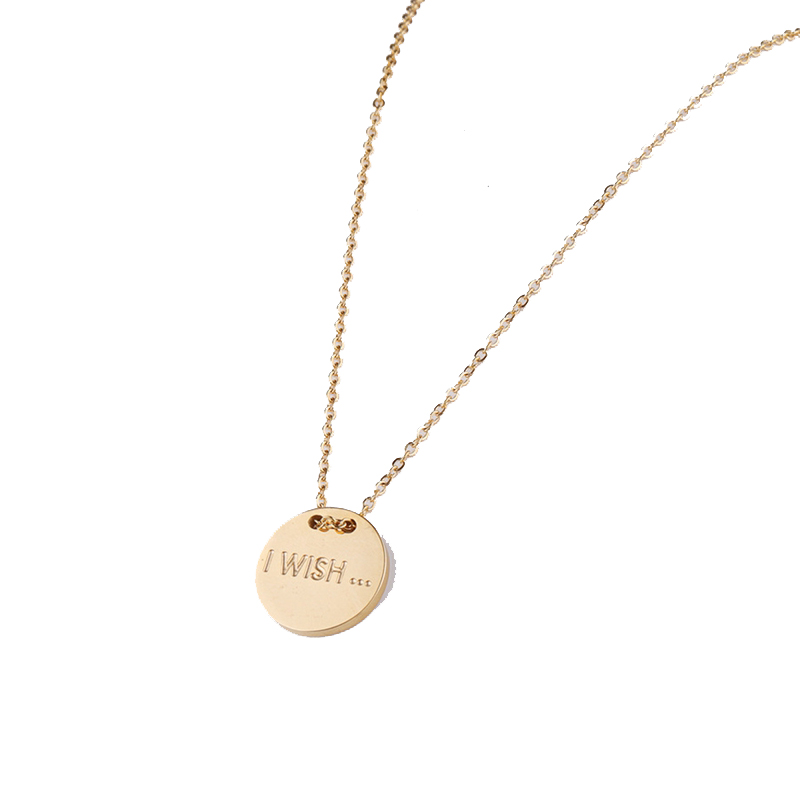 New Round Stainless Steel I WISH... Letter Necklace Pendants Gold Color Chain Necklace for Women Party Jewelry Accessories 2020
New Round Stainless Steel I WISH... Letter Necklace Pendants Gold Color Chain Necklace for Women Party Jewelry Accessories 2020