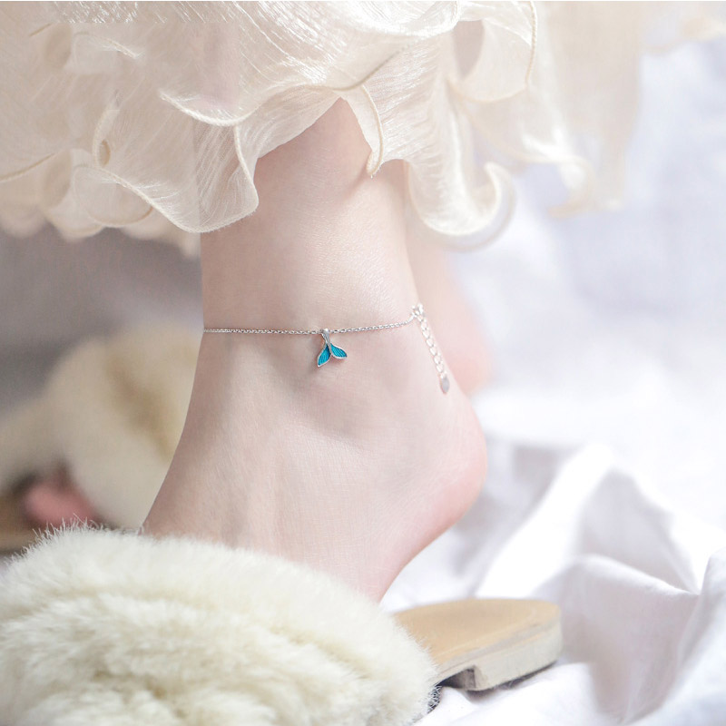Fashion 925 Sterling Silver Fine Women's Jewelry Blue Fish Tail Anklet Bracelet Mermaid Ankle Chain Woman Best Gift Birthday
Fashion 925 Sterling Silver Fine Women's Jewelry Blue Fish Tail Anklet Bracelet Mermaid Ankle Chain Woman Best Gift Birthday