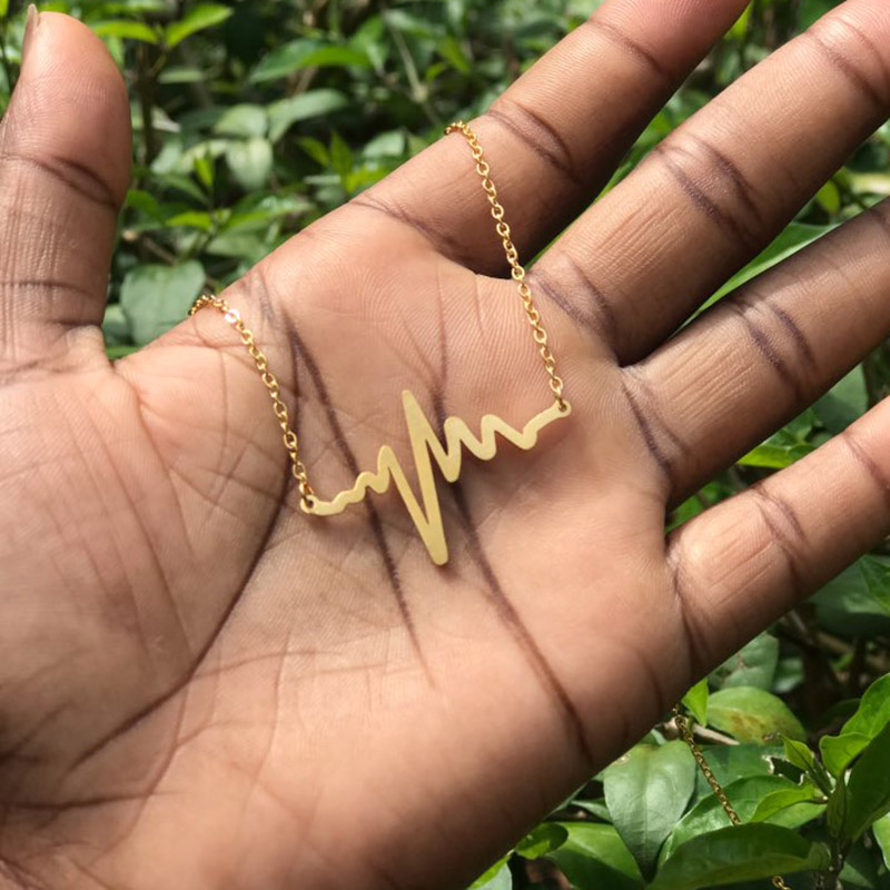 Heartbeat Necklace Women Ecg Heart Necklace Clavicle Stainless Steel Gold Choker Pendant Lover Jewelry Gift
Heartbeat Necklace Women Ecg Heart Necklace Clavicle Stainless Steel Gold Choker Pendant Lover Jewelry Gift