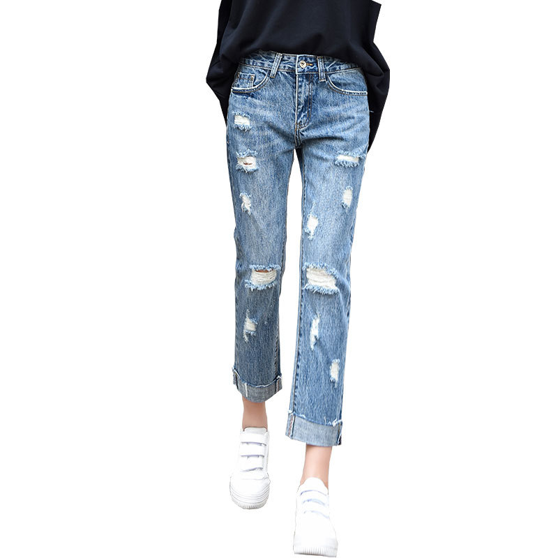 Free Shipping 2020 new women's jeans loose spring and autumn hole girl student pants Ankle-Length Pants, Dark blue
Free Shipping 2020 new women's jeans loose spring and autumn hole girl student pants Ankle-Length Pants, Dark blue