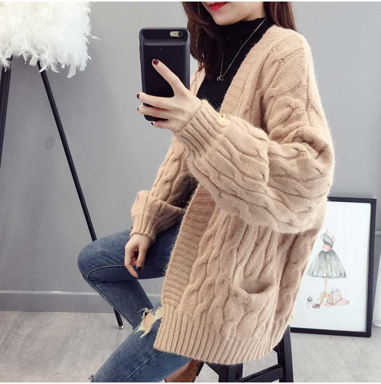 Baharcelin New Sweater jackets Women Cardigans Knitted Sweater Jumper Casual loose Women Cardigans Top clothing thick jackets T200910, Apricot
Baharcelin New Sweater jackets Women Cardigans Knitted Sweater Jumper Casual loose Women Cardigans Top clothing thick jackets T200910, Apricot