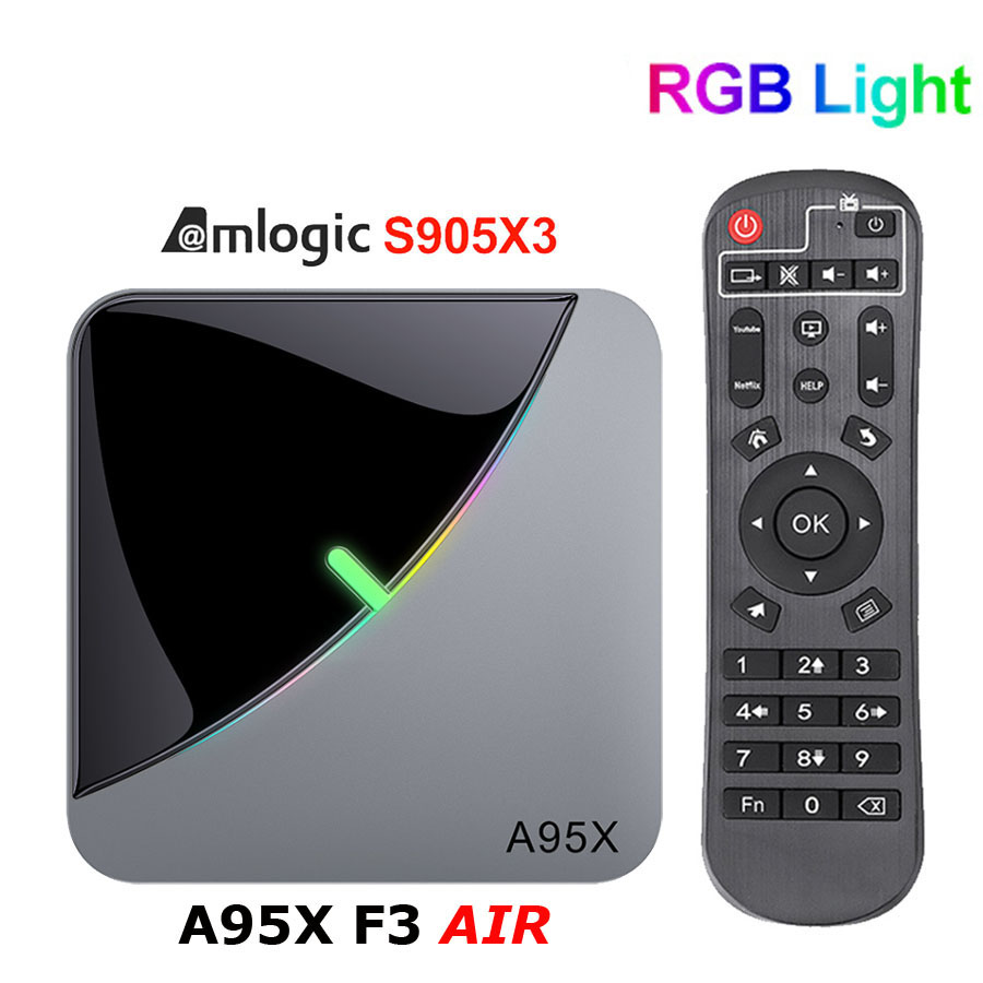 A95X F3 Air RGB Light TV Box Amlogic S905X3 Android 9.0 4GB 32GB Dual Wifi A95XF3 X3
